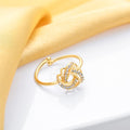 Mesmerizing Weave Gold plated 925 Sterling Silver Adjustable Ring (Adjustable)