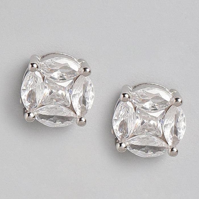Mia Solitaire 925 Sterling Silver Earrings