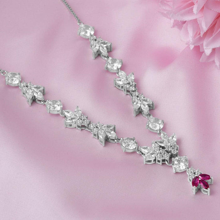 Midnight Reverie Rhodium Plated 925 Sterling Silver Necklace