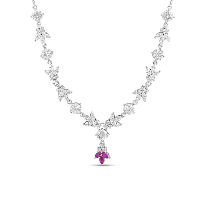 Midnight Reverie Rhodium Plated 925 Sterling Silver Necklace