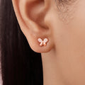Mini Butterfly Rose Gold Plated 925 Sterling Silver Earrings