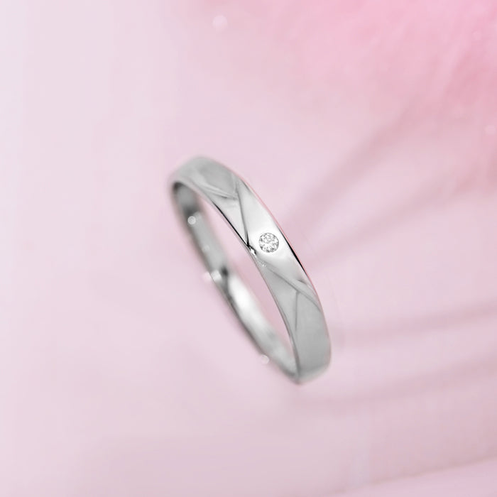 Mini CZ Studded Rhodium Plated 925 Sterling Silver Ring (Adjustable)