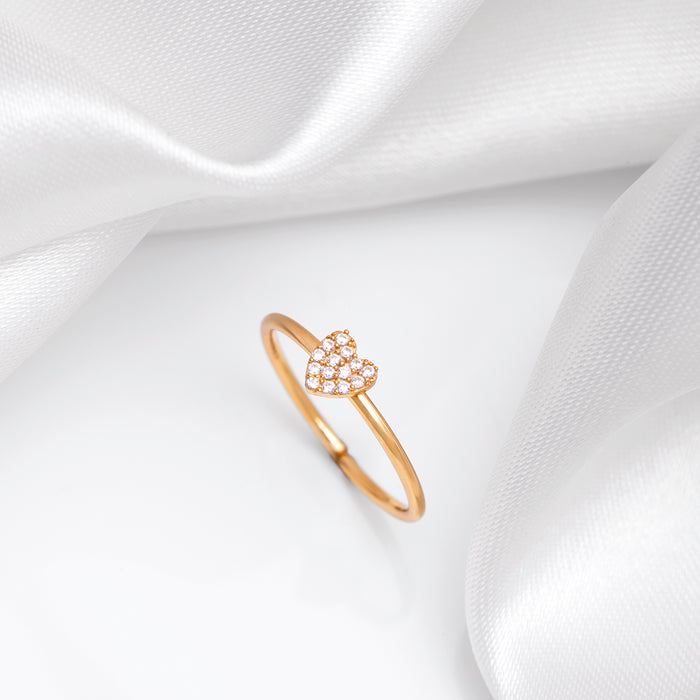 Mini Heart Gold Plated 925 Sterling Silver Ring