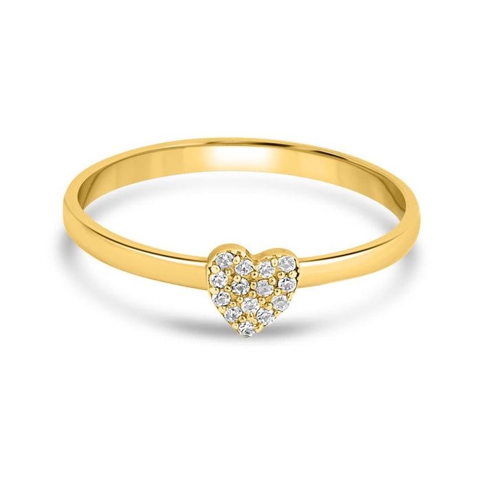 Mini Heart Gold Plated 925 Sterling Silver Ring