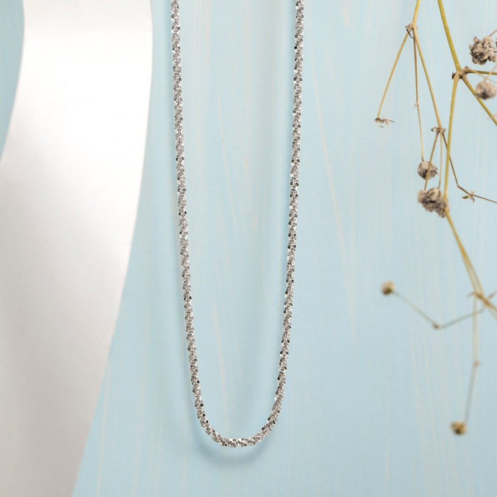 Minimal 925 Sterling Silver Rhodium Plated Chain