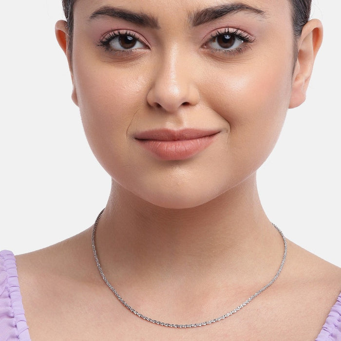 Minimal 925 Sterling Silver Rhodium Plated Chain