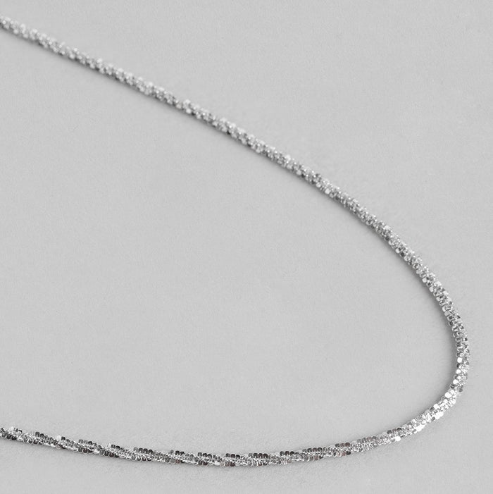 Minimal 925 Sterling Silver Rhodium Plated Chain