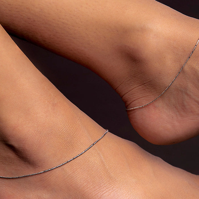 925 Sterling Silver Minimal Chain 925 Sterling Silver Anklet for Women – Zavya
