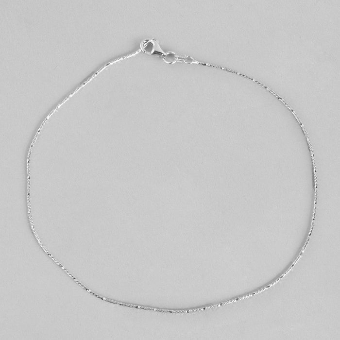 Delicate minimal chain 925 Sterling Silver anklet for women, everyday silver jewelry – Zavya