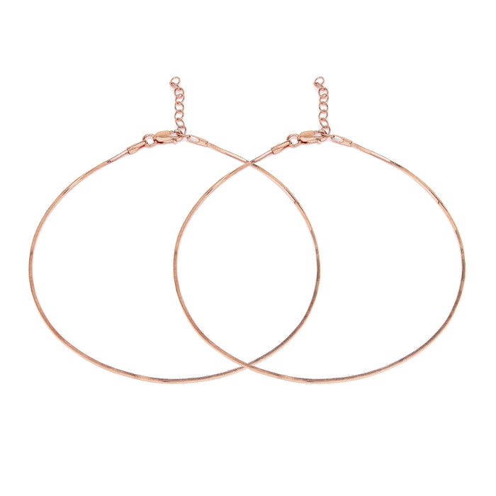 Minimal Chain Rose Gold Please 925 Silver Chain Anklet (Adjustable)