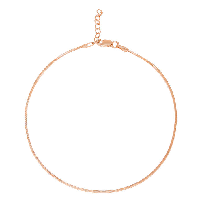 Minimal Chain Rose Gold Please 925 Silver Chain Anklet (Adjustable)