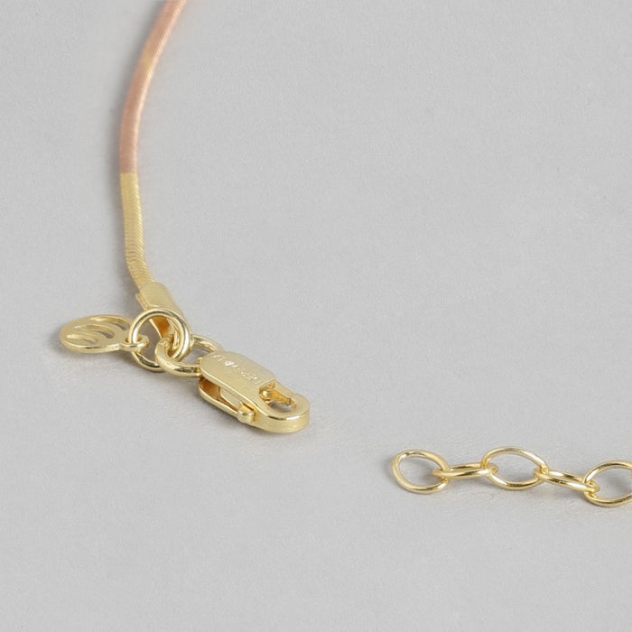 Minimal Chain Triple Tone  925 Sterling Silver Anklet