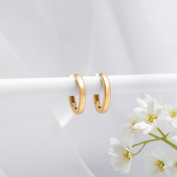 Minimal Classic Gold Plated 925 Silver Hoop Earrings