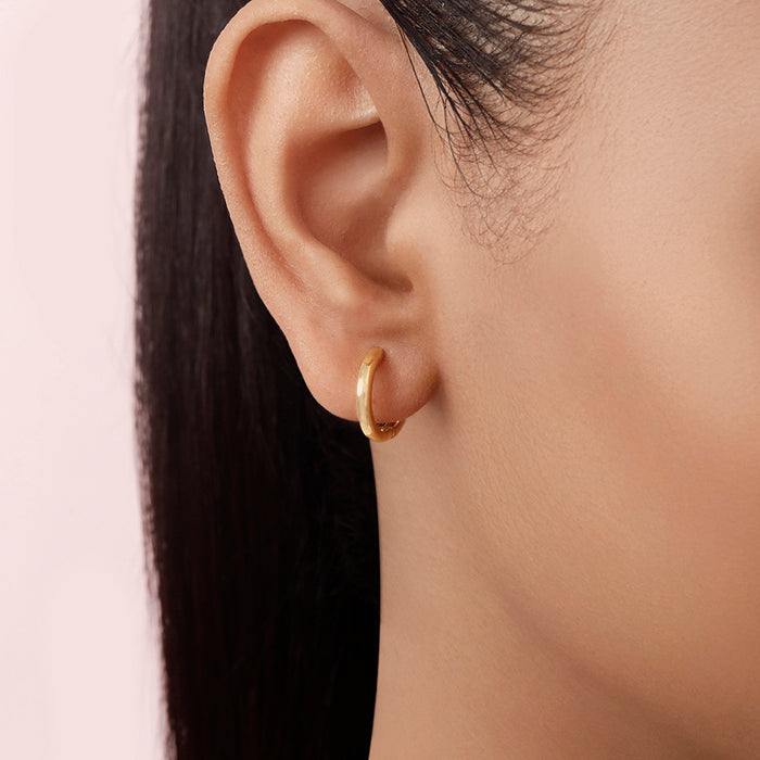 Minimal Classic Gold Plated 925 Silver Hoop Earrings