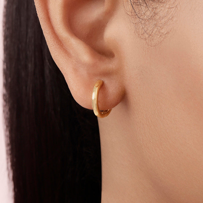 Minimal Classic Gold Plated 925 Silver Hoop Earrings