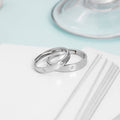 Minimal CZ Studded 925 Sterling Silver Couple Band (Adjustable)