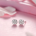 Minimal CZ Studded Rhodium Plated 925 Sterling Silver Studs