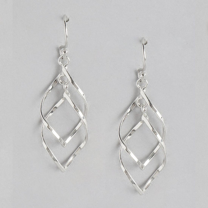 Minimal Dangle Rhodium Plated Earrings