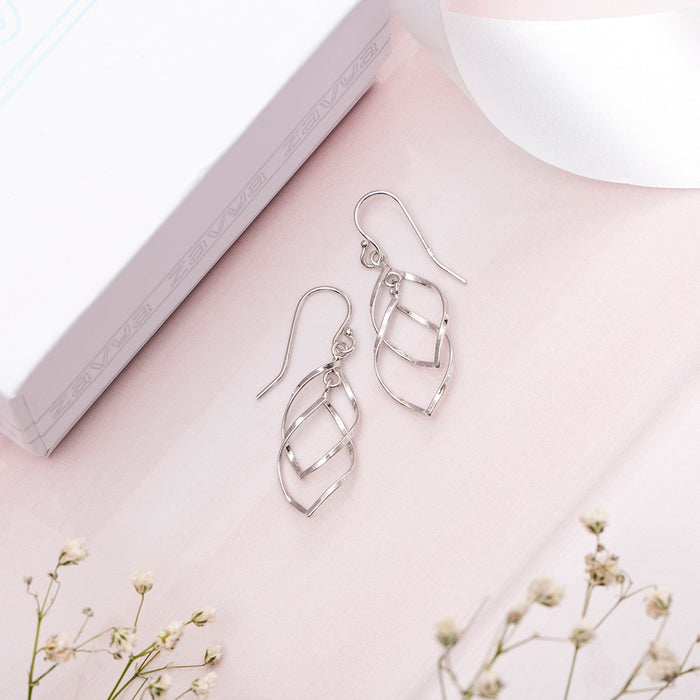 Minimal Dangle Rhodium Plated Earrings