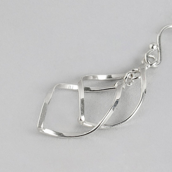 Minimal Dangle Rhodium Plated Earrings