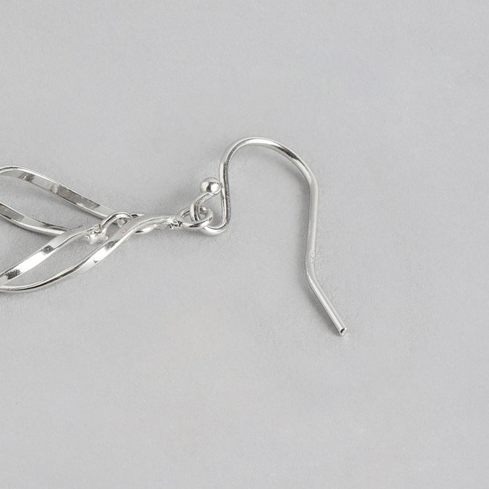 Minimal Dangle Rhodium Plated Earrings