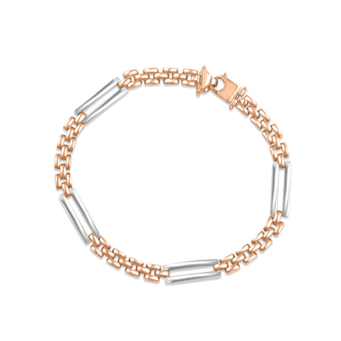 Minimal Dual Plated 925 Sterling Silver Men's Bracelet