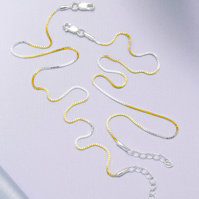 Minimal Dual Toned 925 Sterling Silver Anklet