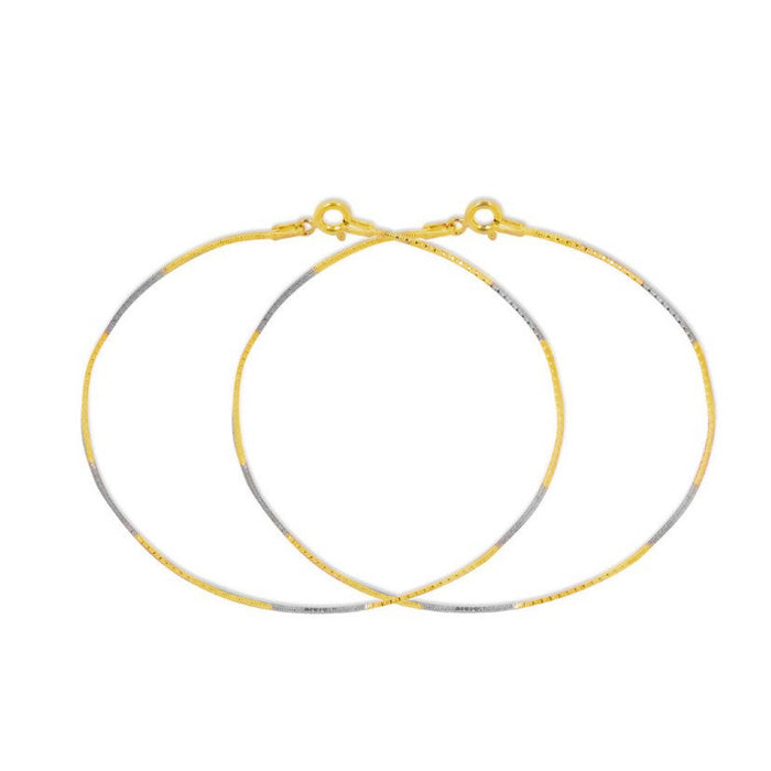 Minimal Dual Toned 925 Sterling Silver Anklet