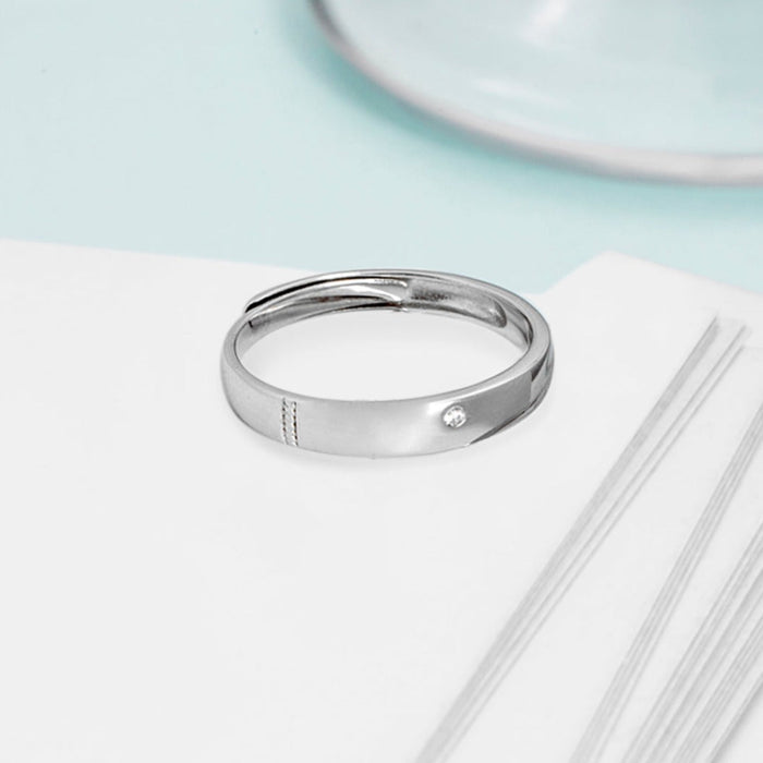Minimal Elegant CZ Studded 925 Women Ring (Adjustable)