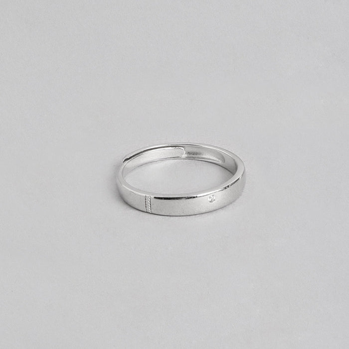 Minimal Elegant CZ Studded 925 Women Ring (Adjustable)