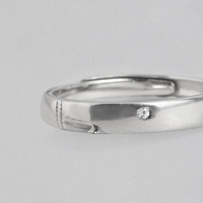 Minimal Elegant CZ Studded 925 Women Ring (Adjustable)