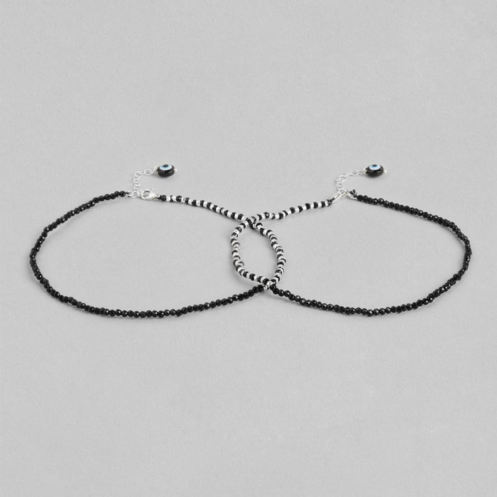 Minimal Evil Eye 925 Sterling Silver Anklet
