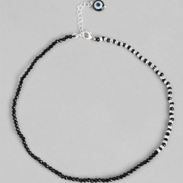 Minimal Evil Eye 925 Sterling Silver Anklet