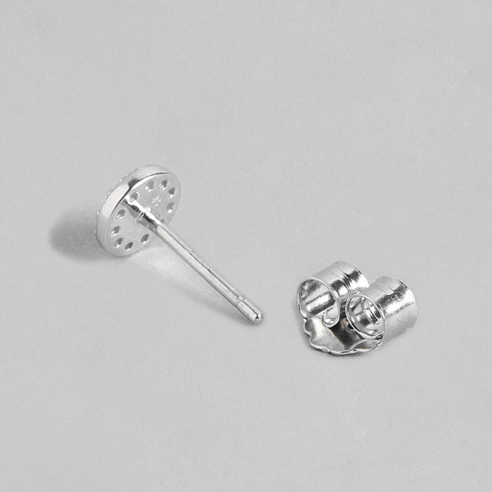 Minimal Evil Eye Studs 925 Silver Earrings