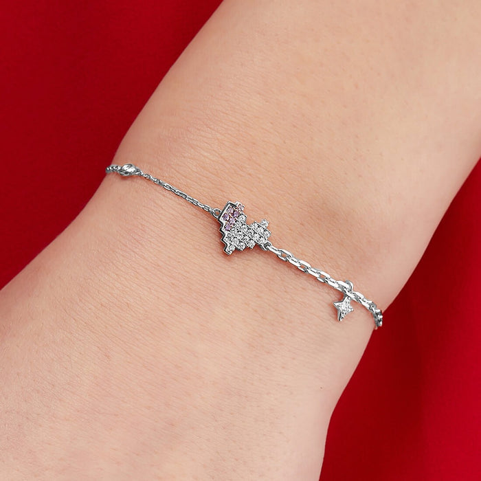 Minimal Heart 925 Silver Bracelet