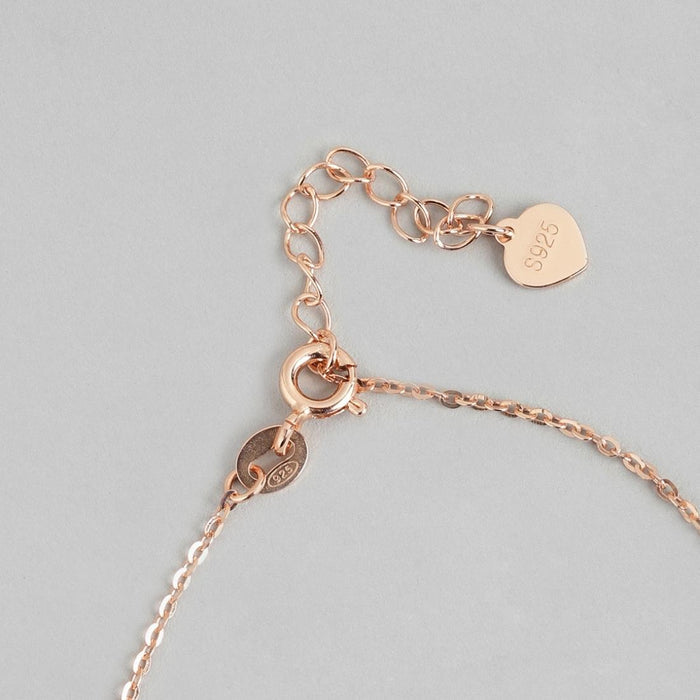 Minimal Heart Cubic Zirconia 925 Rose Gold Bracelet