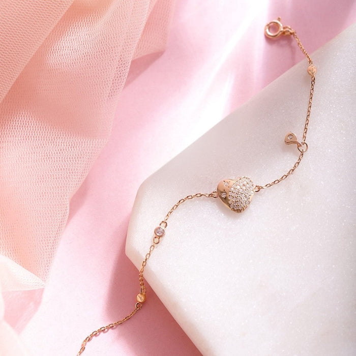 Minimal Heart design 925 Rose Gold Bracelet