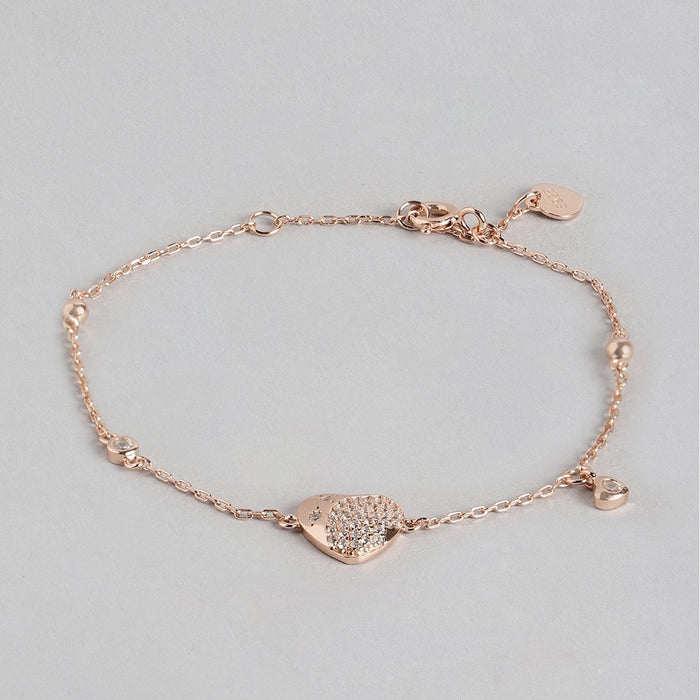 Minimal Heart design 925 Rose Gold Bracelet
