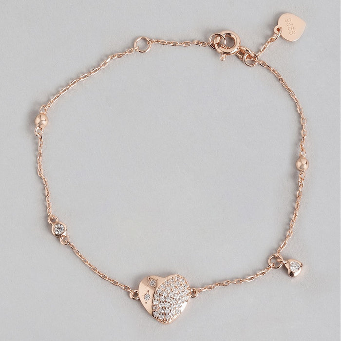 Minimal Heart design 925 Rose Gold Bracelet