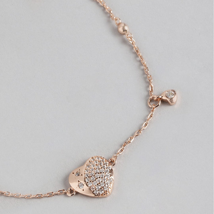 Minimal Heart design 925 Rose Gold Bracelet
