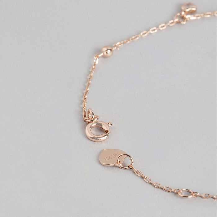 Minimal Heart design 925 Rose Gold Bracelet