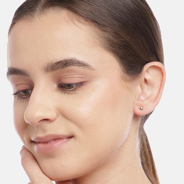 Minimal Heart Rose Gold Plated 925 Sterling Silver Studs