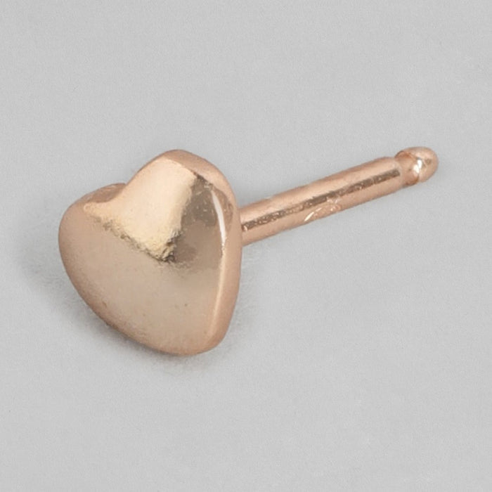 Minimal Heart Rose Gold Plated 925 Sterling Silver Studs
