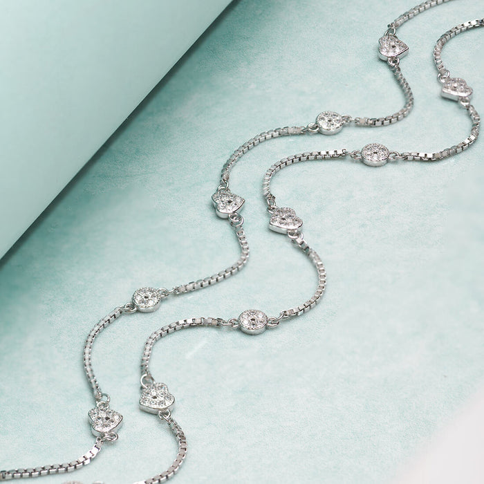 Minimal Heart Trinket 925 Silver Anklet