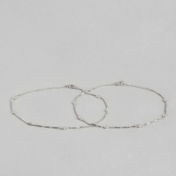 Minimal Heart Trinket 925 Silver Anklet