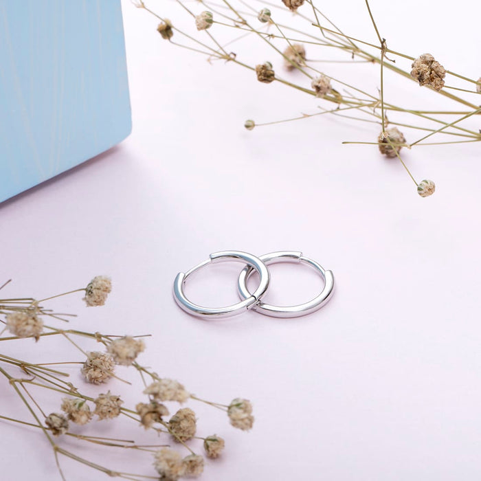 Minimal Hoop n Loop 925 Sterling Silver Earrings