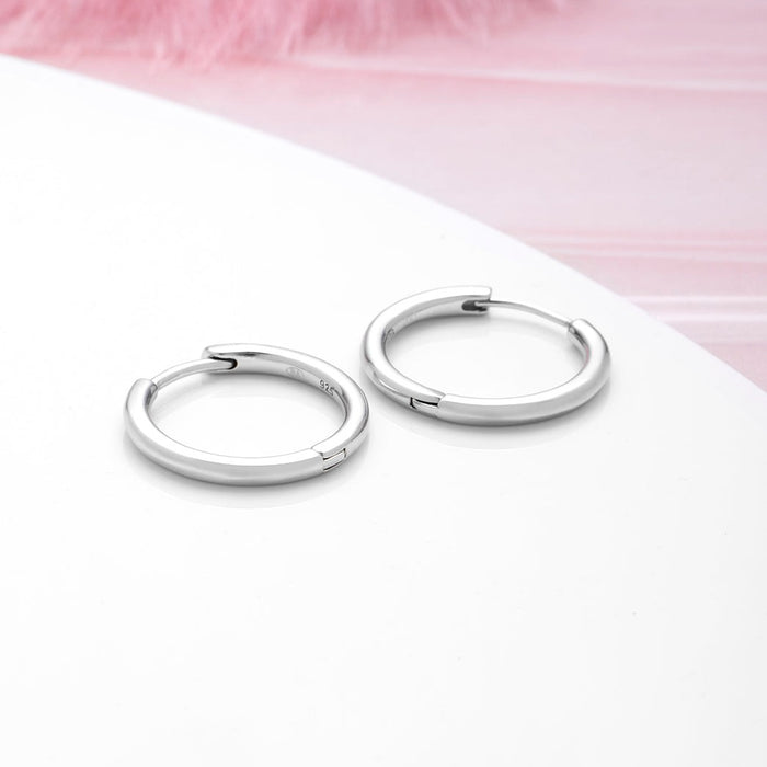 Minimal Hoop n Loop 925 Sterling Silver Earrings