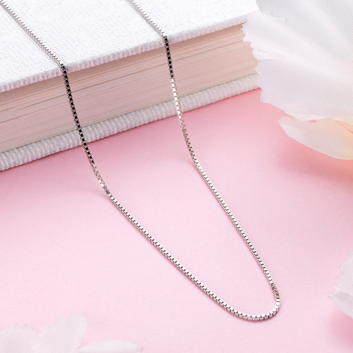 925 Sterling Silver Minimal Muse Silver Box Chain for Women – Zavya