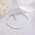 Minimal Rhodium Plated 925 Sterling Silver Bracelet