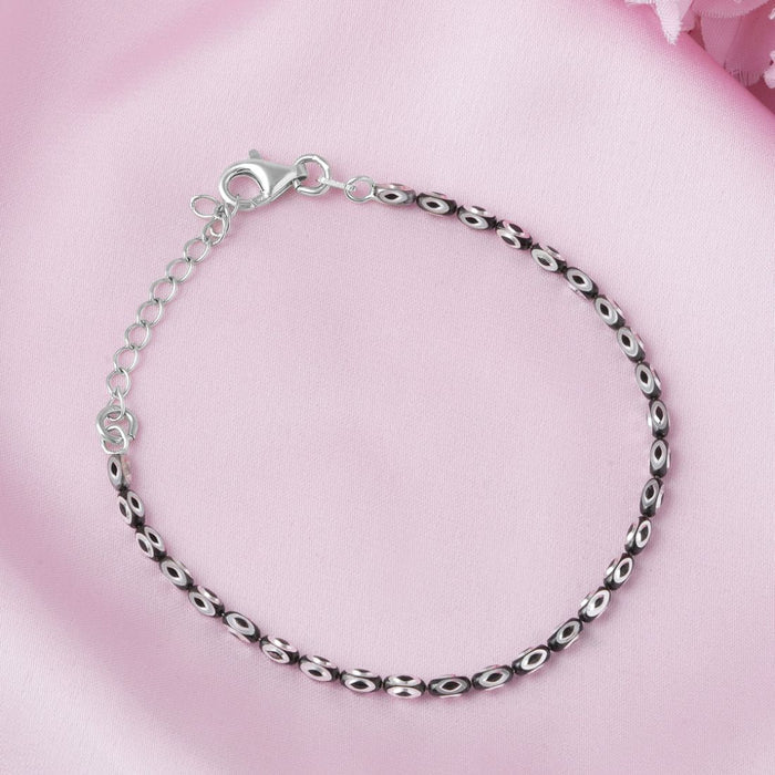 Minimal Rhodium Plated 925 Sterling Silver Bracelet